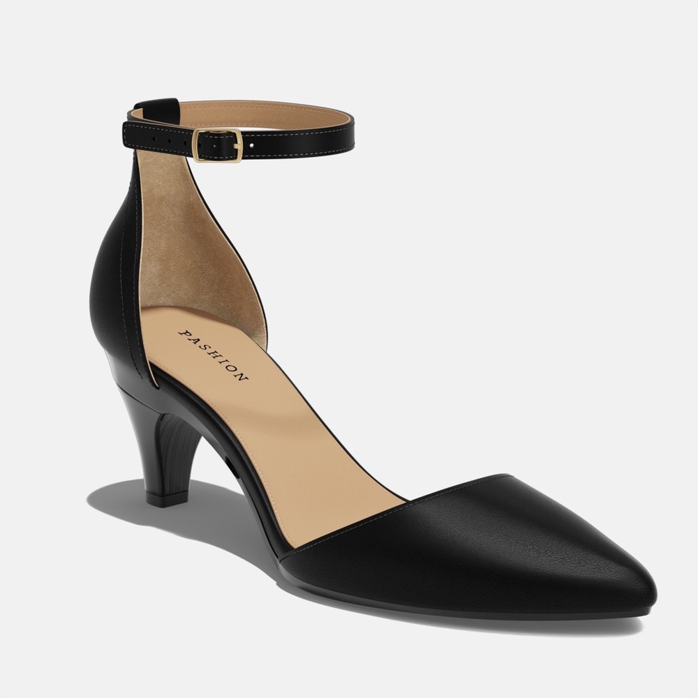 Pashion size 9.5 Black 3 inch heel/flats